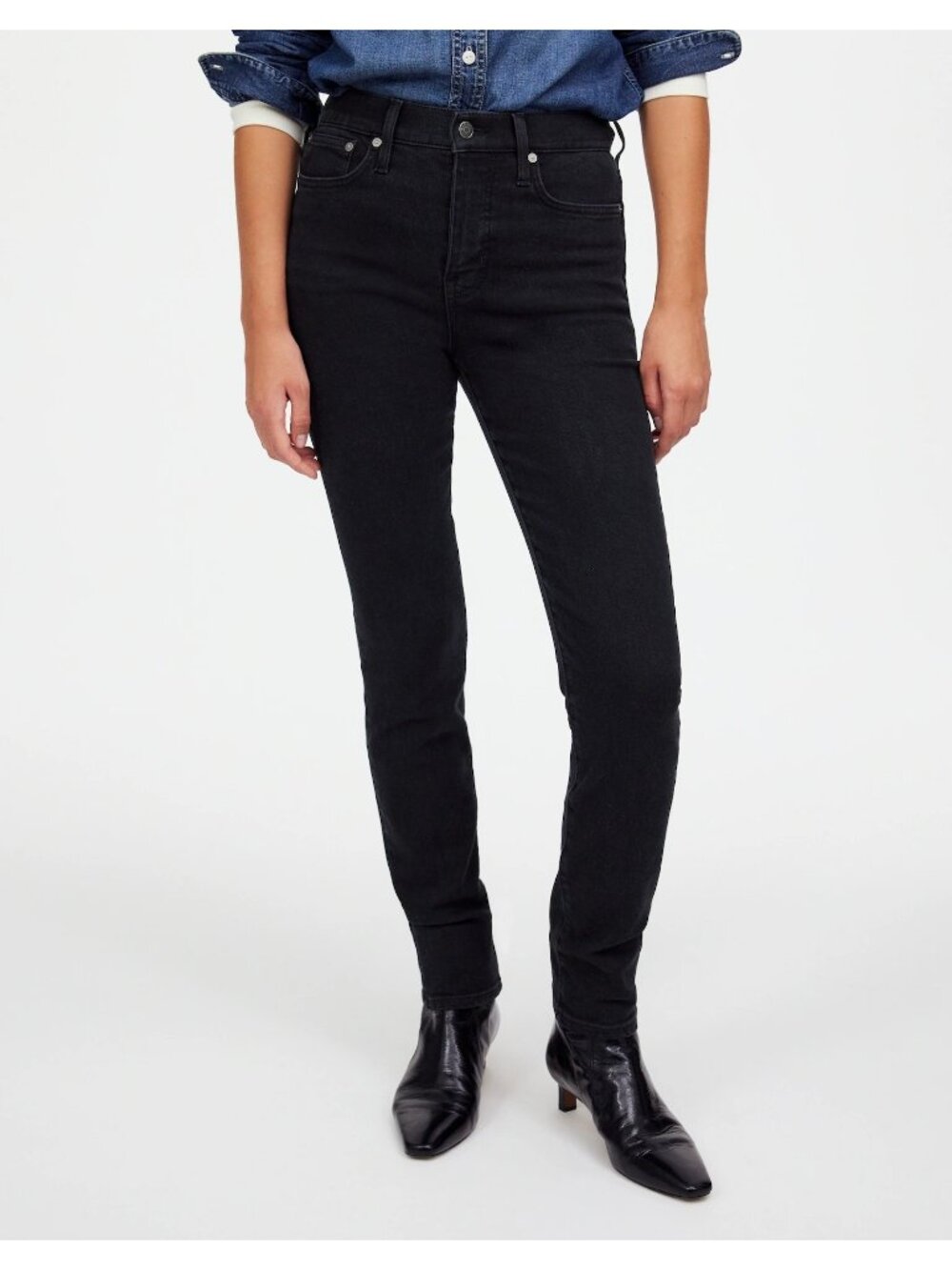 Madewell Size 26 Black Denim The Perfect Vintage High Rise Tapered Leg Mom Jeans